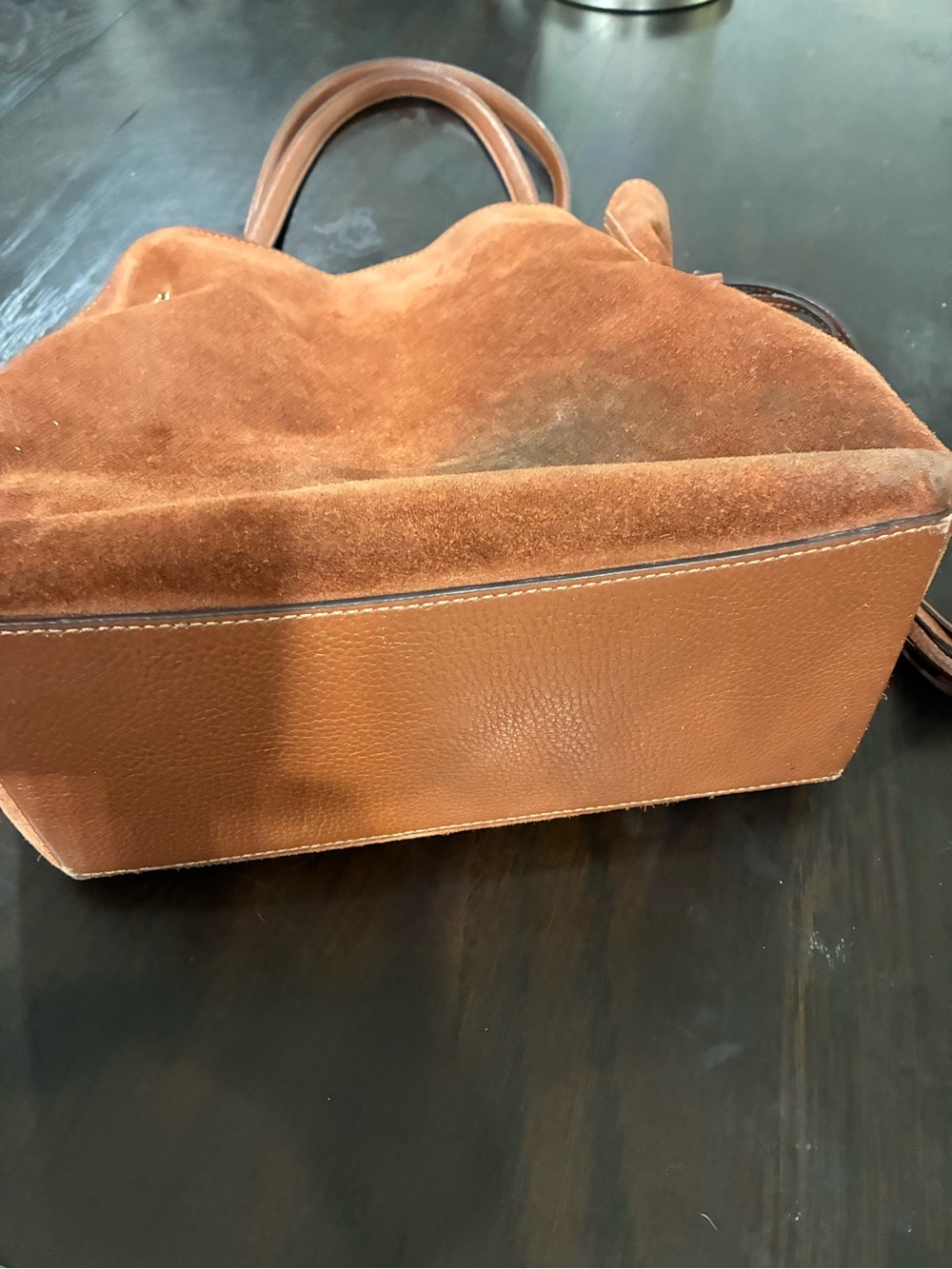 Coach Suede Shoulder Bag in Rich Chestnut Brown with Tassels - Picture 8 of 9